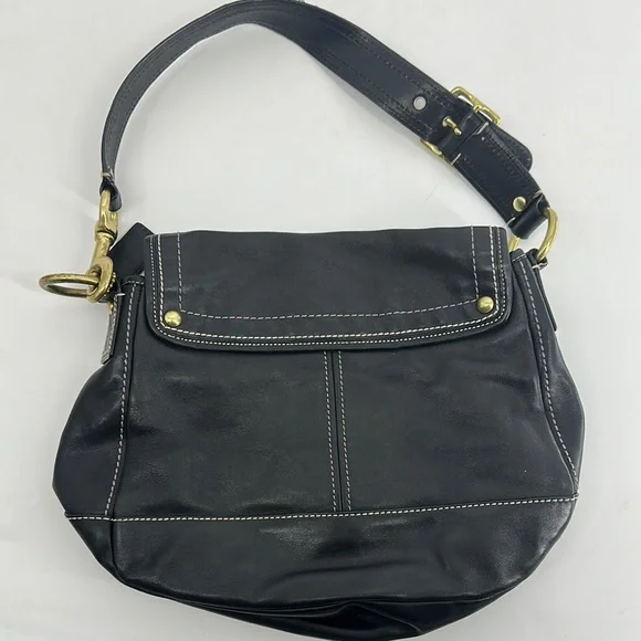 Coach 65th Anniversary Black Leather Shoulder Bag - Picture 4 of 11